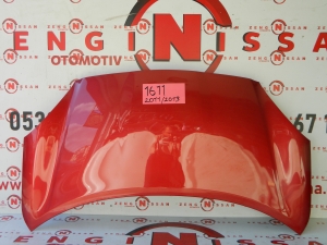 Nissan Micra K13-2011-2013 &Ouml;n Kaput Kırmızı Orjinal &Ccedil;ıkma